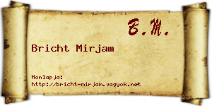 Bricht Mirjam névjegykártya